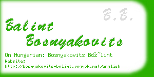 balint bosnyakovits business card